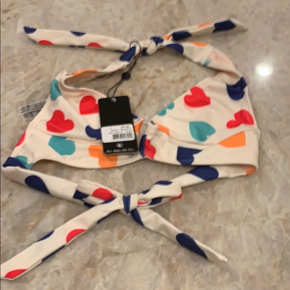 Wildfox Other - NWT WILDFOX Vintage Hearts 💕 Halter‎ bikini top!